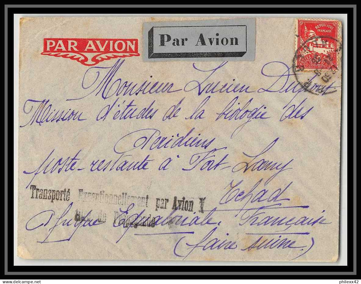 41609 Algérie Transportée Exceptionellement Par Avion à Titre De Propagande 1935 AEF Poste Aérienne Airmail Lettre Cover - Luftpost