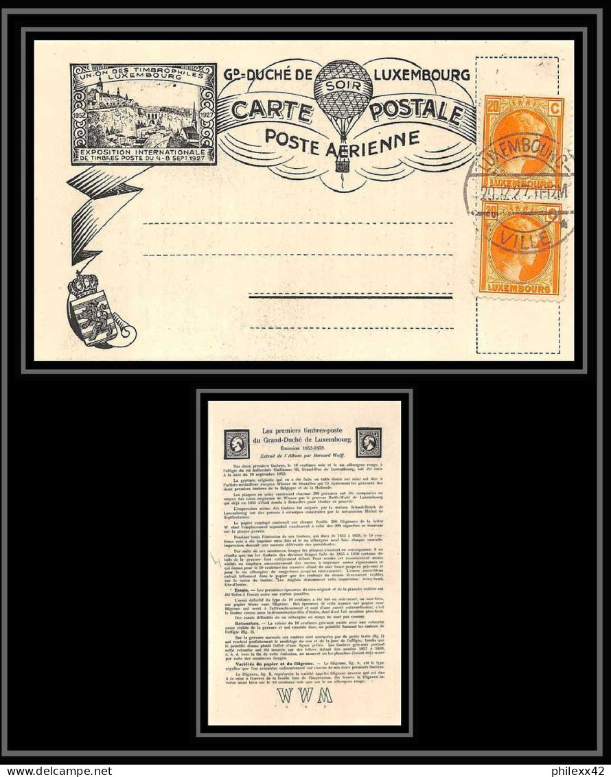41694 Luxembourg (luxemburg) Ballon Baloon Roodt 1927 Aviation PA Poste Aérienne Airmail Carte Postale (postcard) - Covers & Documents