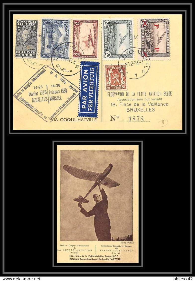 41697 Congo Belgique (Belgium) COQUILHATVILLE 1938 Aviation PA Poste Aérienne Airmail Carte Postale (postcard) - Covers & Documents