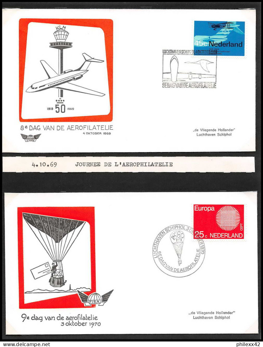 41714 collection / lot de 11 Lettres covers Pays-Bas (Netherlands) Aviation PA Poste aérienne airmail 