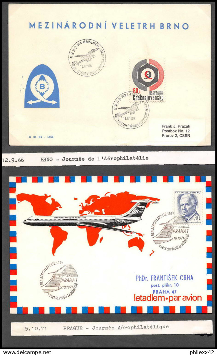41727 collection depuis 1935 dont rares Tchécoslovaquie (Czechoslovakia) AviationPoste aérienne airmail 14 Lettres cover