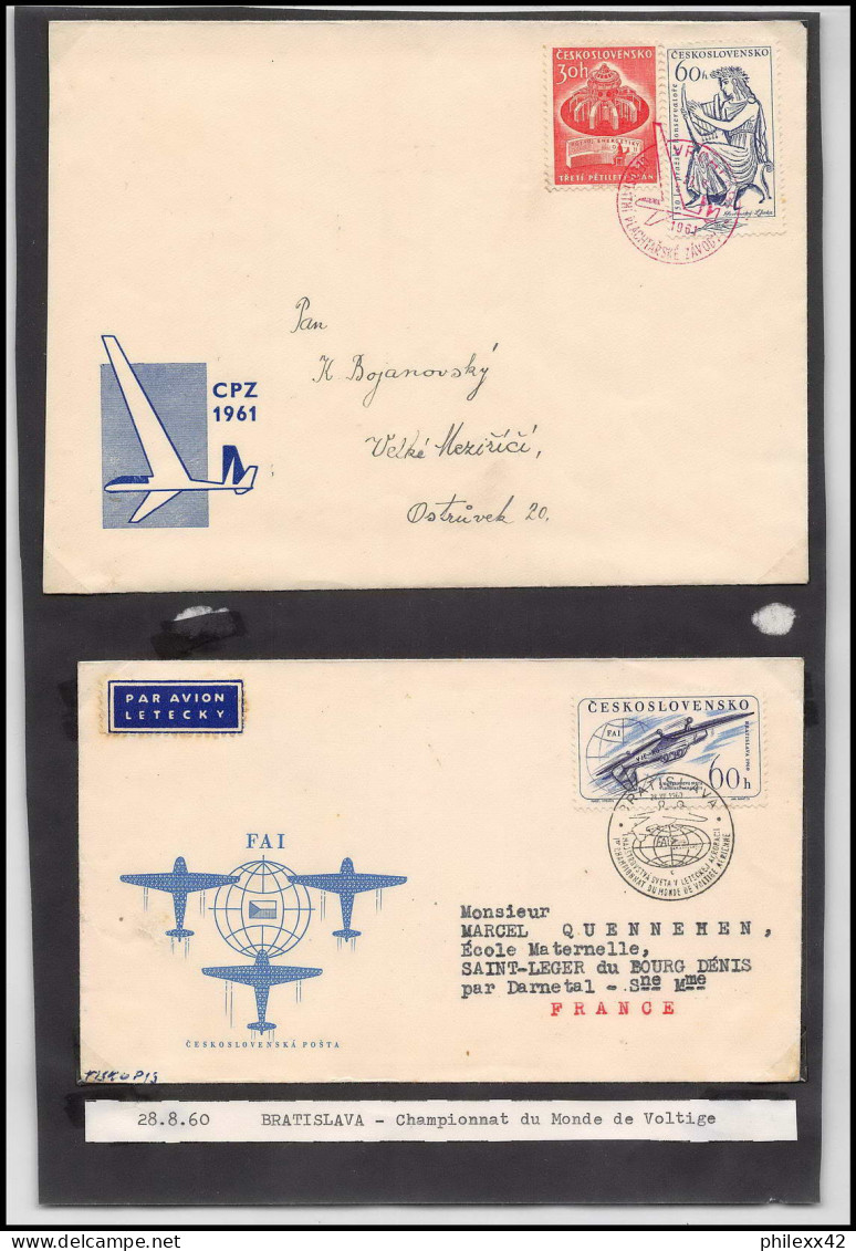 41727 collection depuis 1935 dont rares Tchécoslovaquie (Czechoslovakia) AviationPoste aérienne airmail 14 Lettres cover