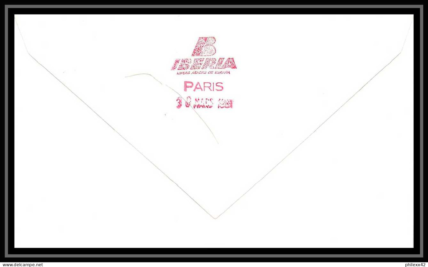 41769 First Flight 1981 Malaga Paris Espagne (spain) Aviation PA Poste Aérienne Airmail Lettre Cover - Lettres & Documents
