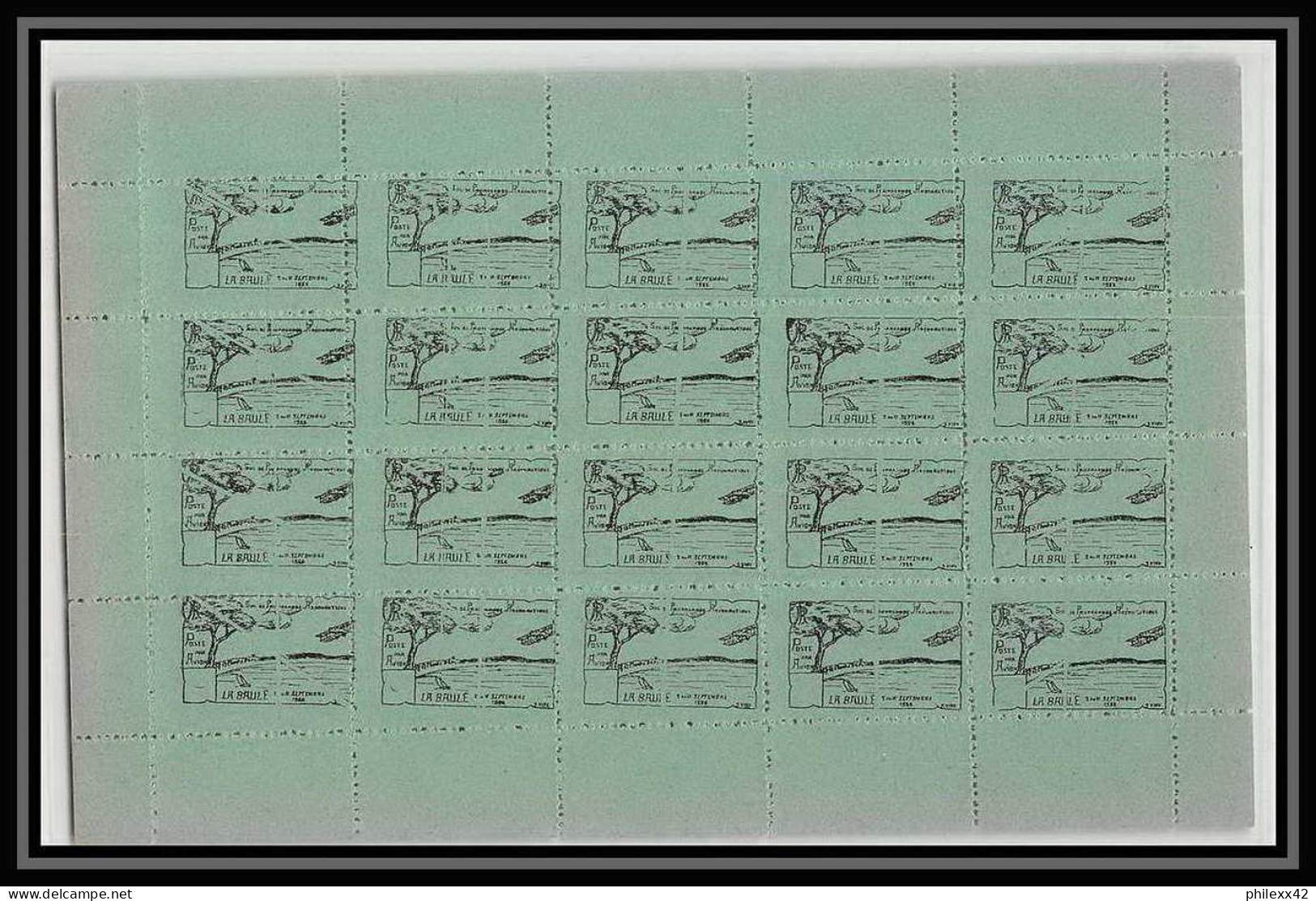 41928 Label Cinderella Vignette La Baule 1922 France Aviation PA Poste Aérienne Airmail Feuille Sheet Neuf ** MNH - Luftfahrt