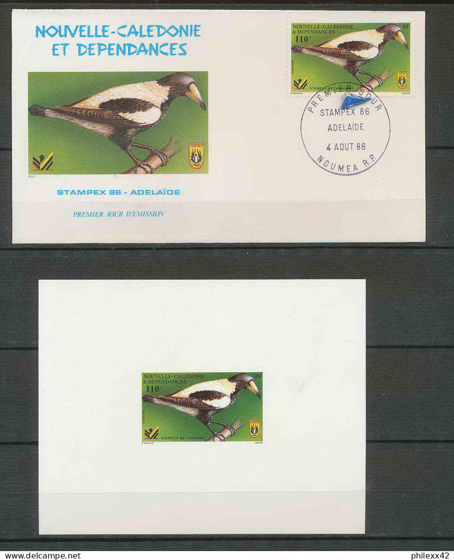 Nouvelle Calédonie épreuve De Luxe / Deluxe Proof + FDC Premier Jour N° 523 Faune Oiseaux (birds) Stampex 86 - Konvolute & Serien