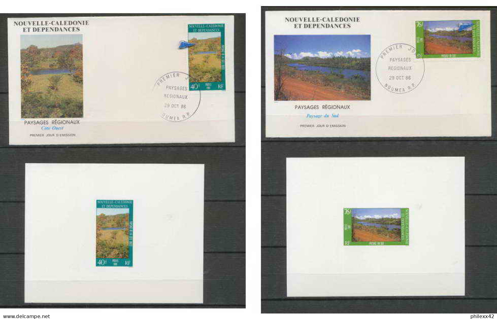 Nouvelle Calédonie épreuve De Luxe / Deluxe Proof + FDC Premier Jour N° 525/526 Paysage Calédoniens Cote Ouest - Non Dentelés, épreuves & Variétés