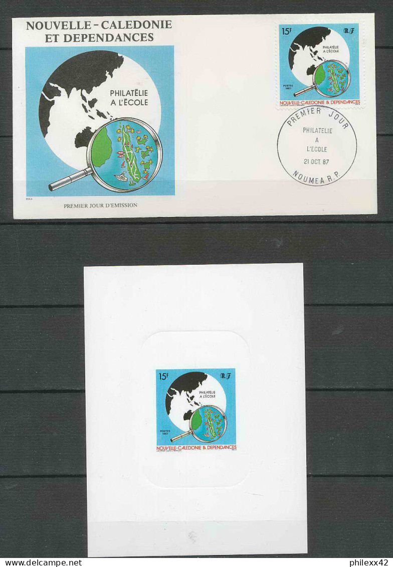 Nouvelle Calédonie épreuve De Luxe / Deluxe Proof + FDC Premier Jour N° 545 Philatélie A L'école School Child - Non Dentelés, épreuves & Variétés