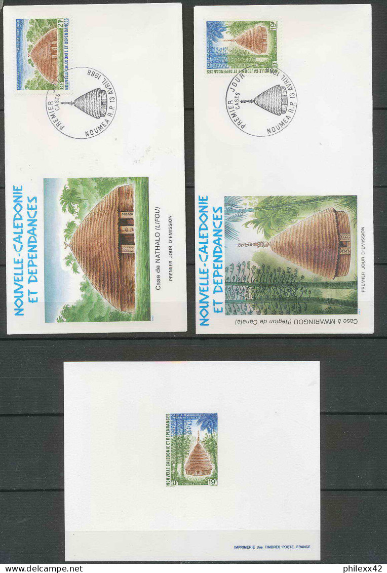 Nouvelle Calédonie épreuve De Luxe / Deluxe Proof + FDC Premier Jour N° 553/554 Case Indigène - Geschnittene, Druckproben Und Abarten