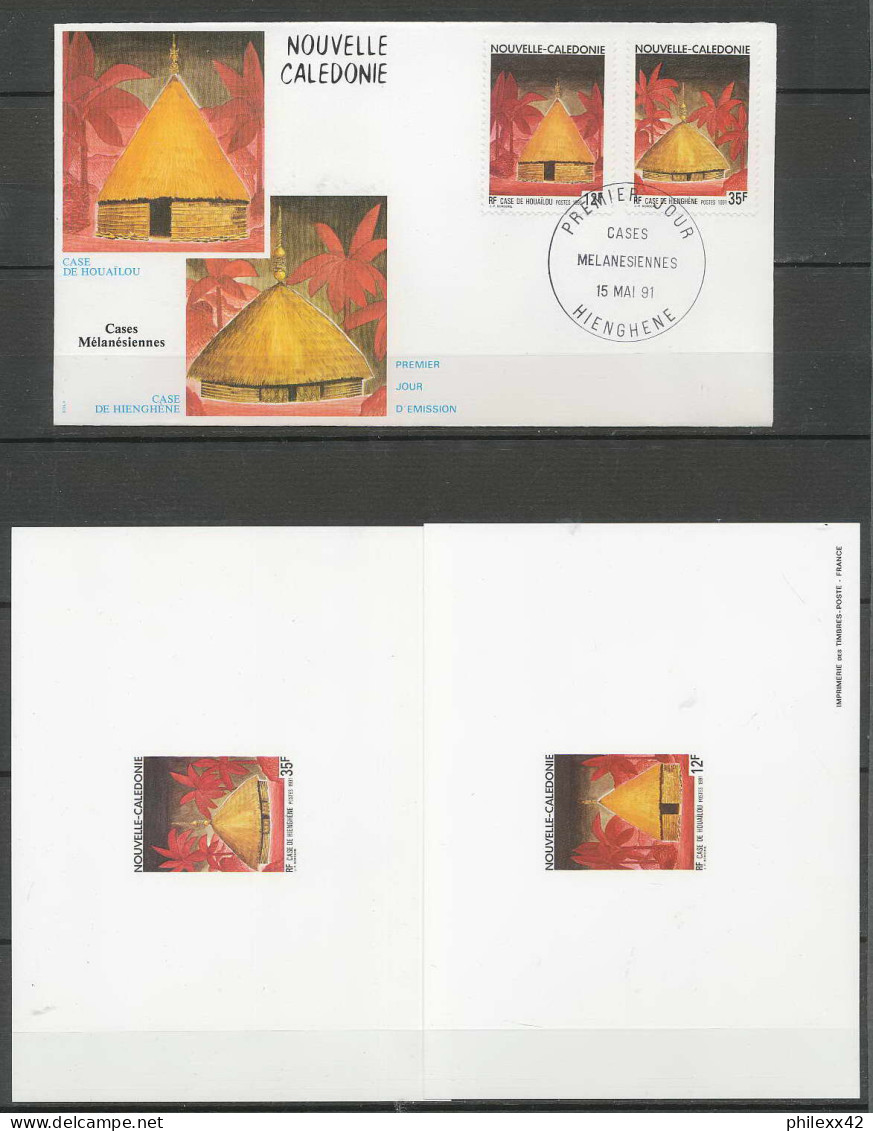 Nouvelle Calédonie épreuve De Luxe / Deluxe Proof + FDC Premier Jour N° 609/ 610 Case Calédonienne Howailou - Imperforates, Proofs & Errors