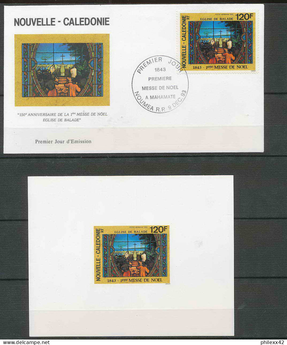 Nouvelle Calédonie épreuve De Luxe / Deluxe Proof FDC PA N° 309 Noel ( Christmas) église Tableau (Painting) CHURCH - Geschnittene, Druckproben Und Abarten