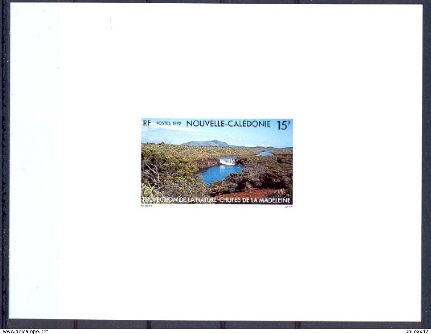 Nouvelle Calédonie épreuve De Luxe / Deluxe Proof N° 630 Les Chutes De La Madeleine Waterfall - Imperforates, Proofs & Errors