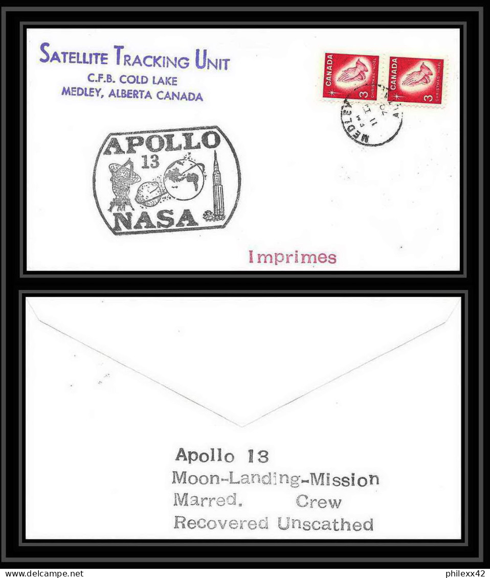 5802/ Espace (space) Lettre (cover) 11/4/1970 Apollo 13 Moon Landing Medley Canada - North  America