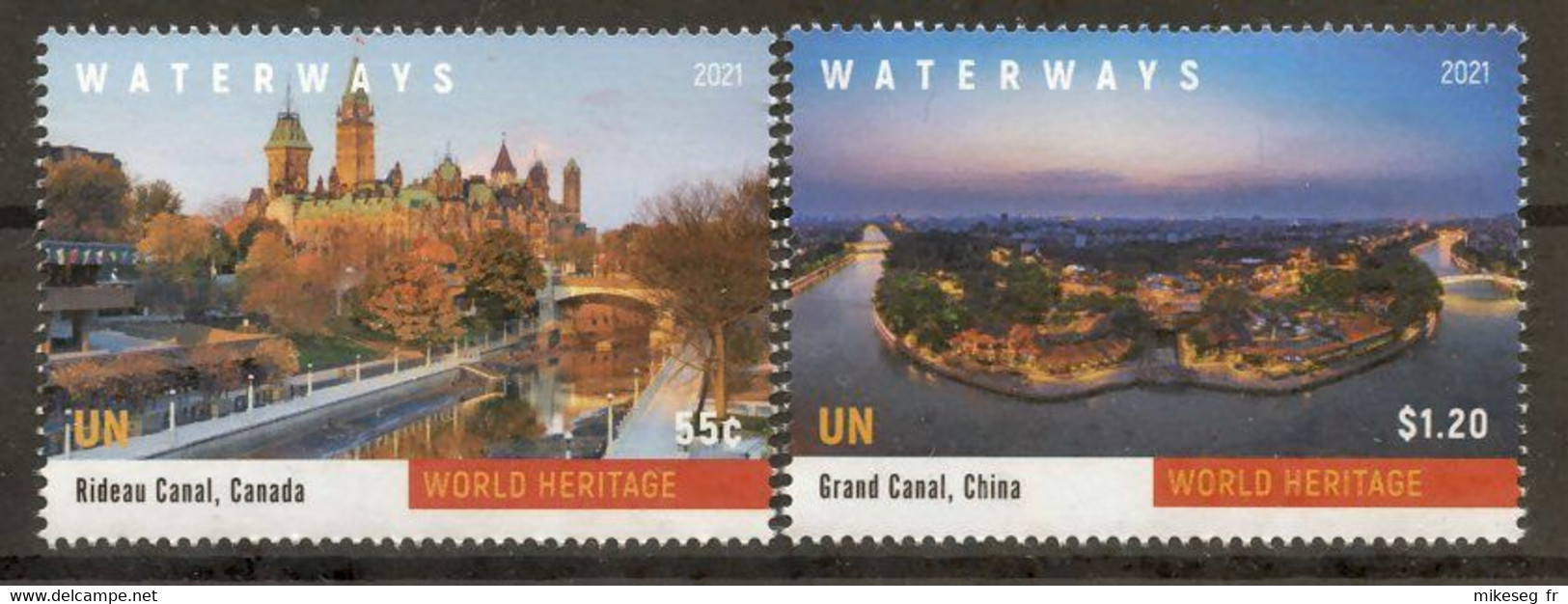 ONU New-York 2021 - Unesco - Patrimoine Mondial "Waterways, Railways And Bridges" Détachés De Feuille ** - Ongebruikt