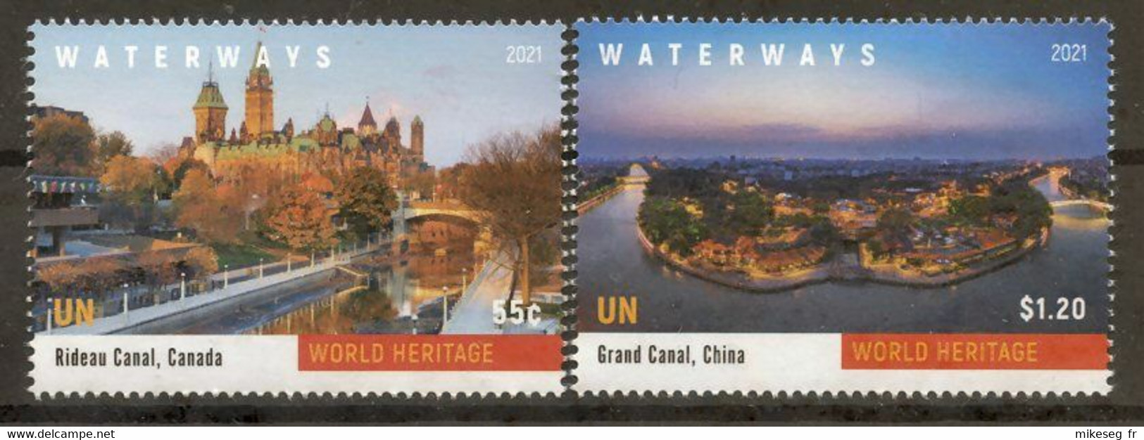 ONU New-York 2021 - Unesco - Patrimoine Mondial "Waterways, Railways And Bridges" Détachés De Feuille ** - Unused Stamps