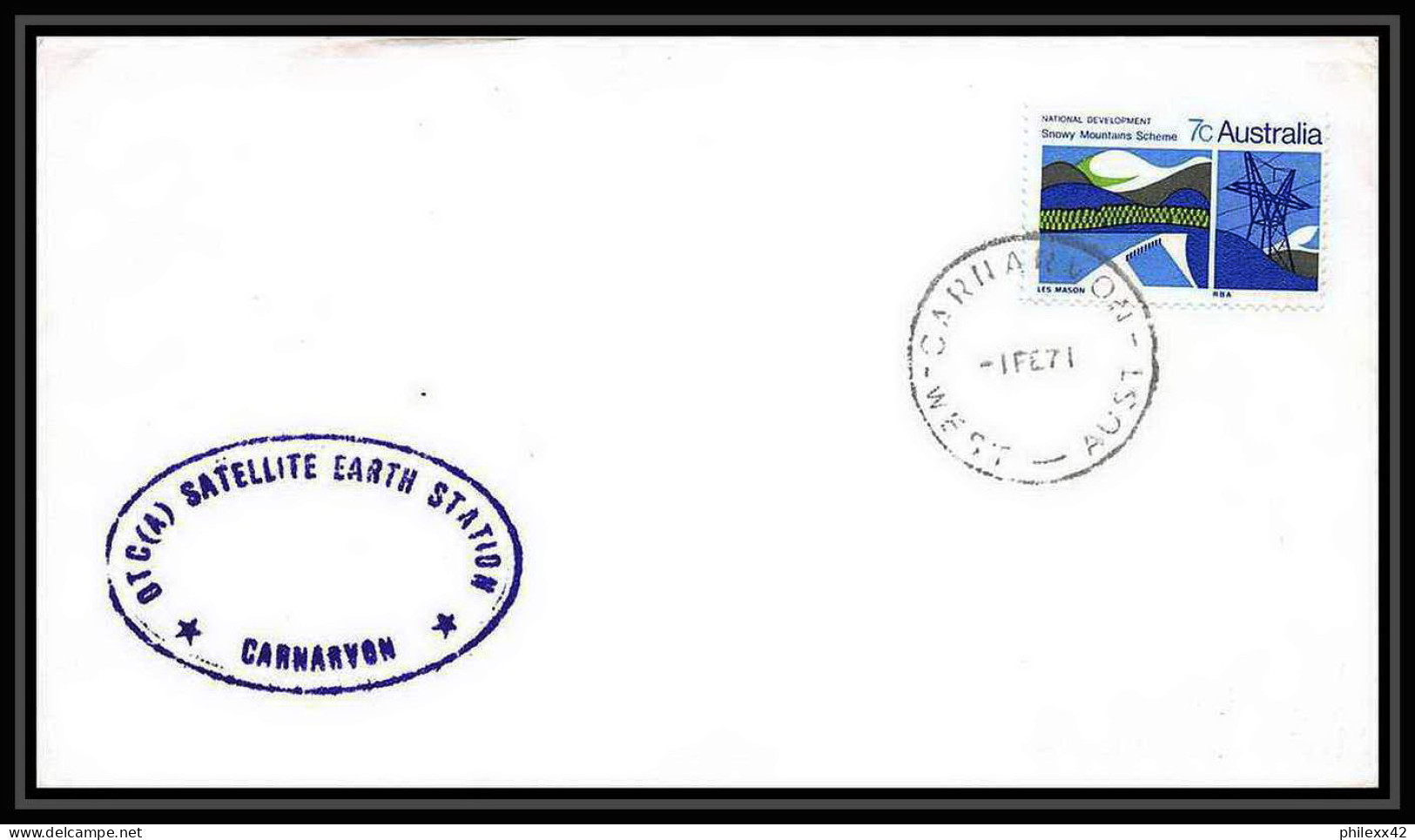 6128/ Espace (space Raumfahrt) Lettre (cover Briefe) 1/2/1971 Otc A Satellite Earth Station Carnarvon Australie (austral - Oceania