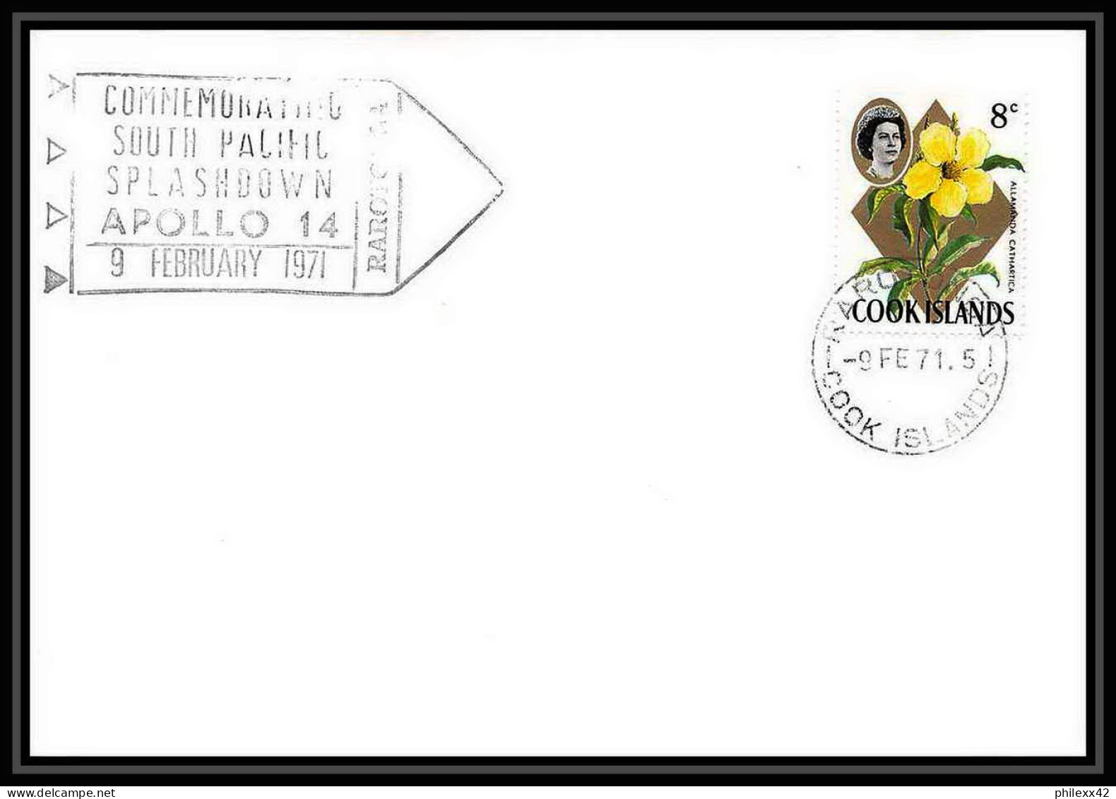 6178/ Espace (space Raumfahrt) Lettre (cover Briefe) 5/2/1971 Apollo 14 Splashdown Cook Islands - Oceania