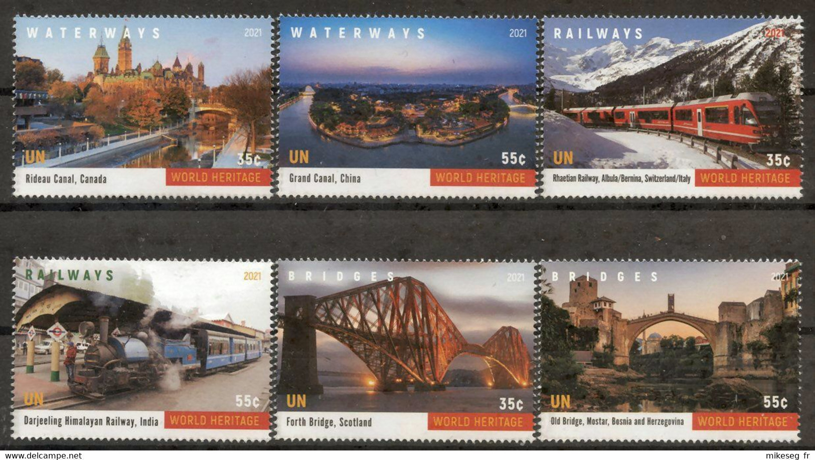 ONU New-York 2021 - Unesco - Patrimoine Mondial "Waterways, Railways And Bridges" Détachés De Carnet De Prestige ** - Nuevos