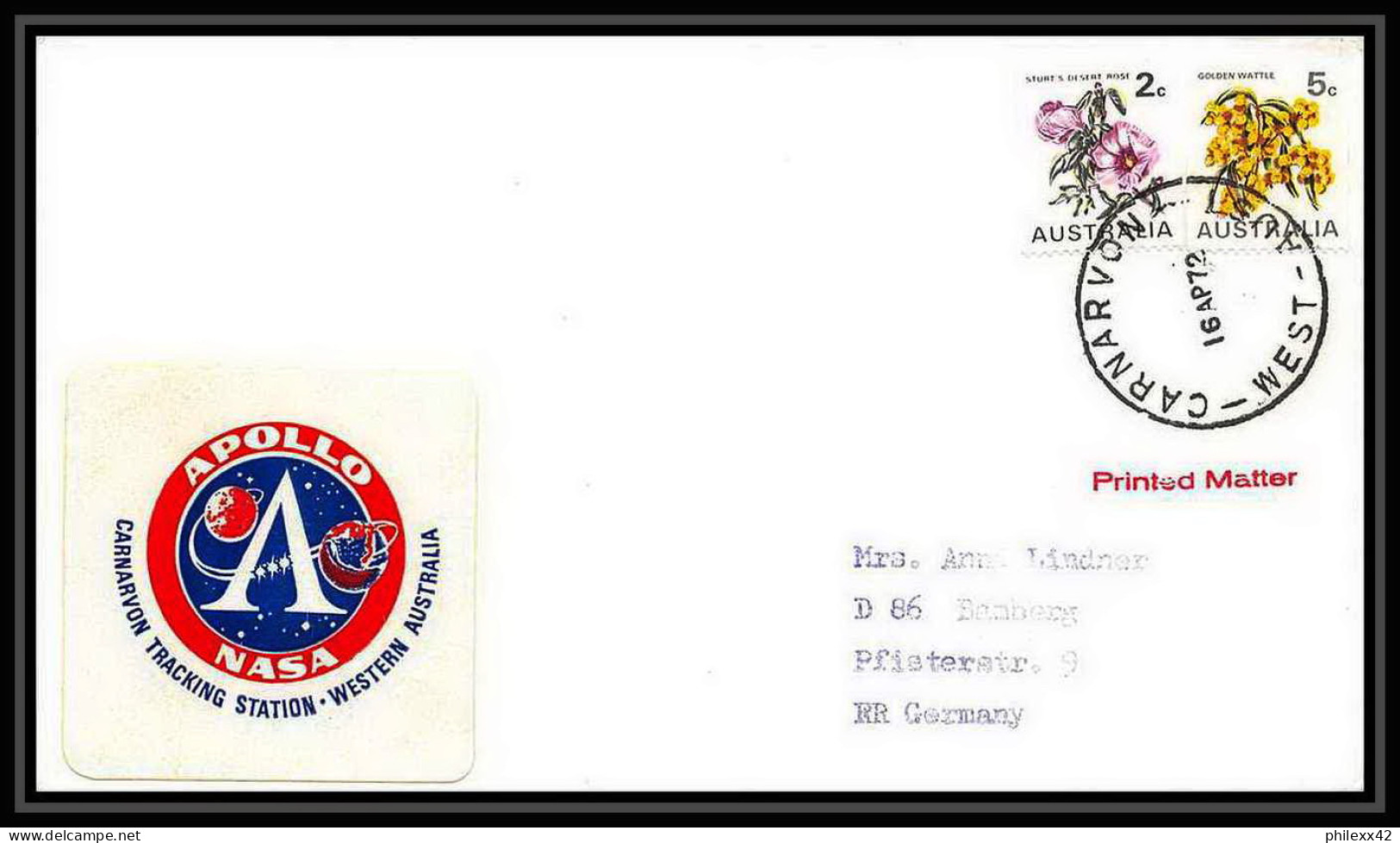 6449/ Espace (space Raumfahrt) Lettre (cover Briefe) 16/4/1972 Start Apollo 16 Australie (australia)  - Oceania