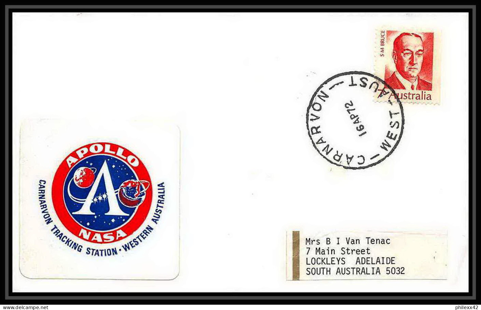 6451/ Espace (space Raumfahrt) Lettre (cover Briefe) 16/4/1972 Start Apollo 16 Australie (australia)  - Océanie