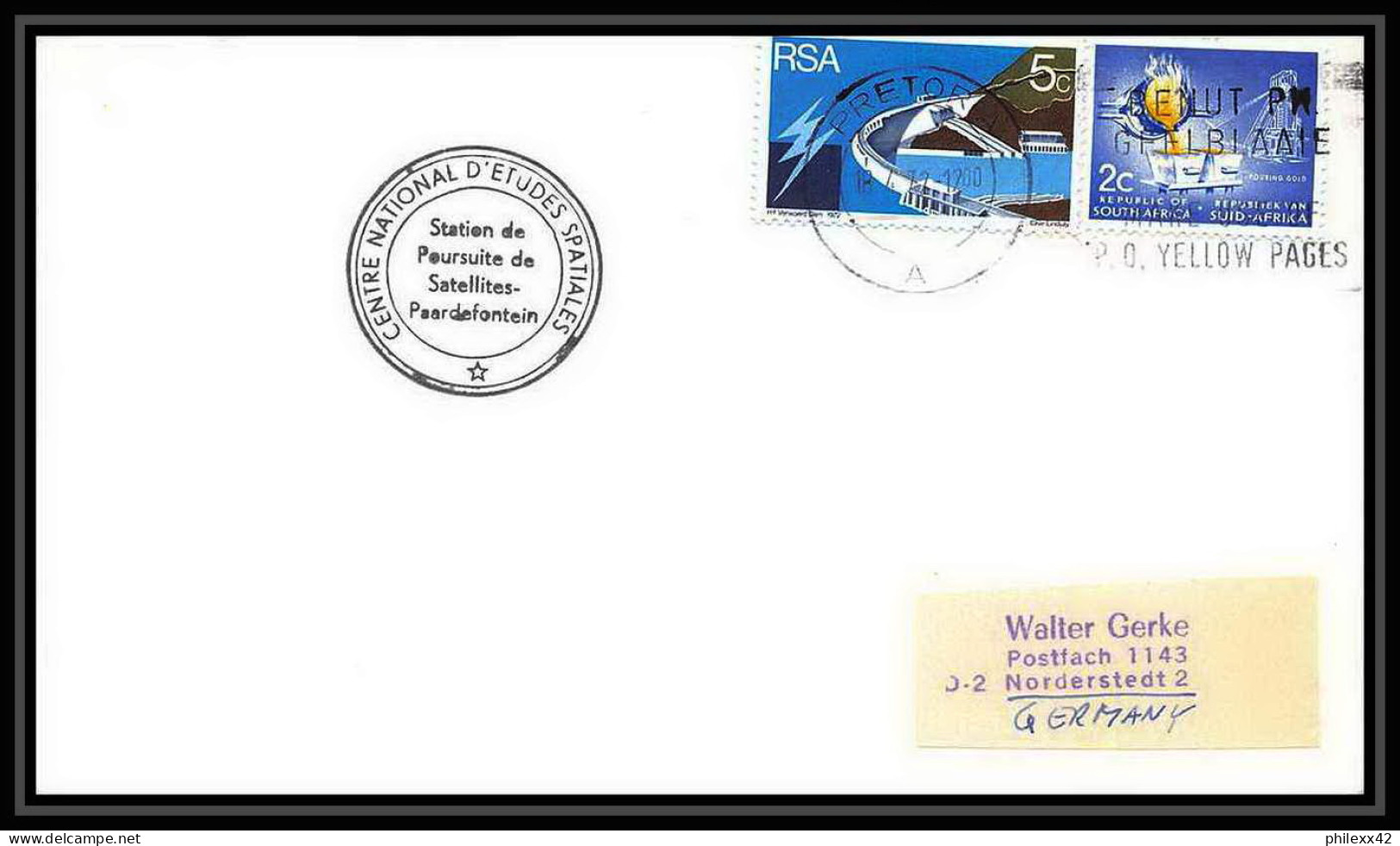 6601/ Espace (space Raumfahrt) Lettre (cover Briefe) 18/4/1972 Apollo 16 Paardefontein Afrique Du Sud (RSA)  - Afrika