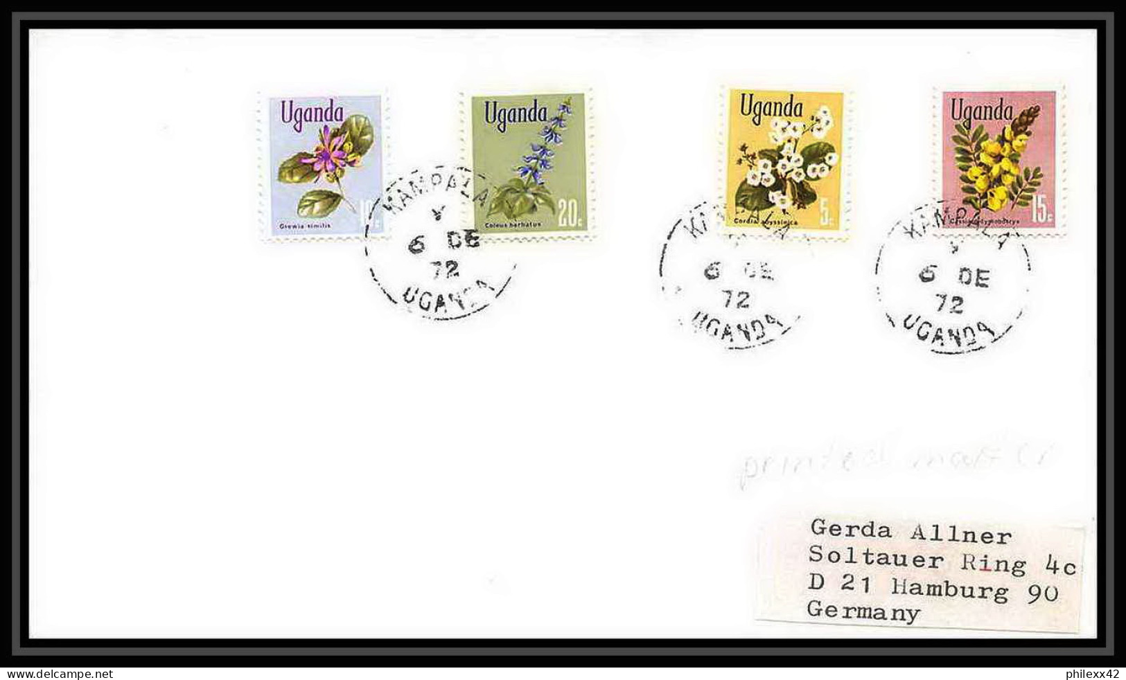 6602/ Espace (space Raumfahrt) Lettre (cover Briefe) 6/12/1972 Apollo 17 Uganda (Ouganda) - Africa