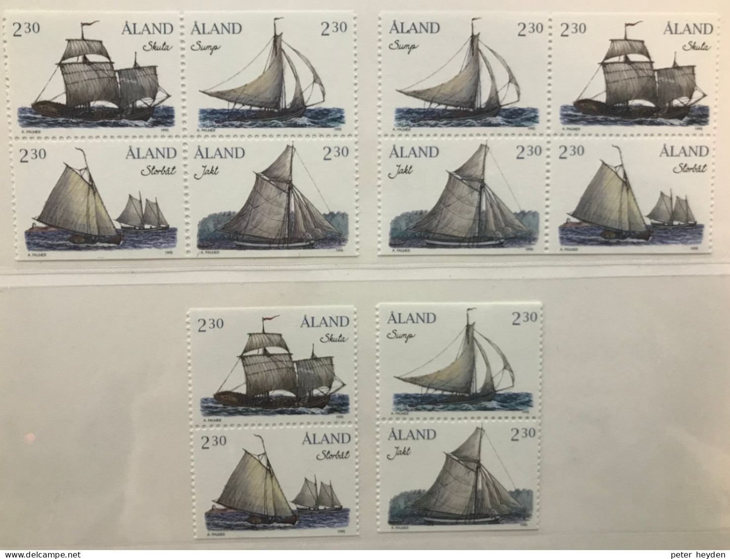 Aland 1995 Ships MNH Singles And Se-tenants From Booklet - Ålandinseln