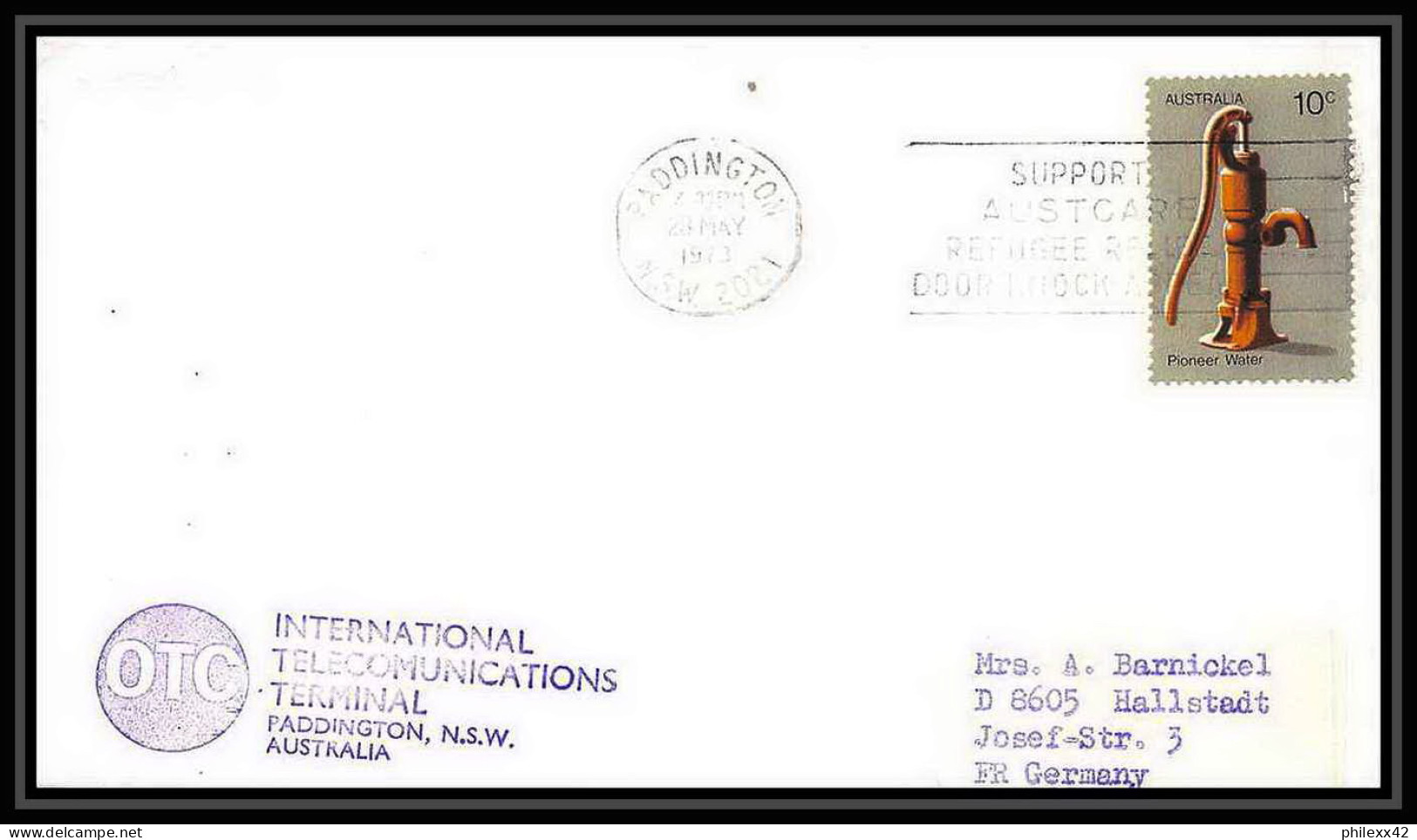 7032/ Espace (space Raumfahrt) Lettre (cover) 28/5/1973 Paddington Telecomunication Terminal Australie (australia) - Oceanië