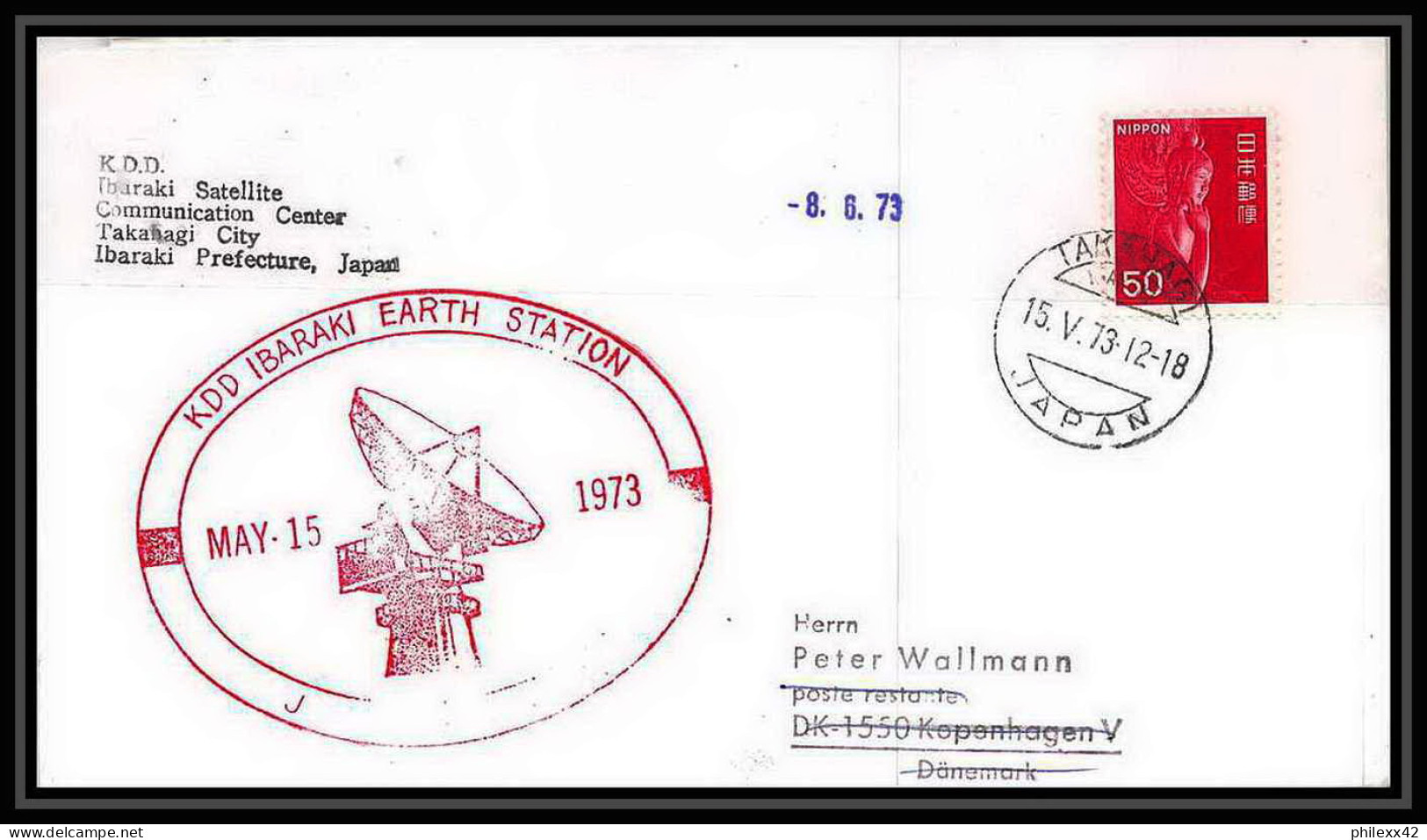 7076/ Espace (space Raumfahrt) Lettre (cover Briefe) 15/5/1973 Skylab 1 Takahagi Ibaraki Station Japon (Japan) - Asien