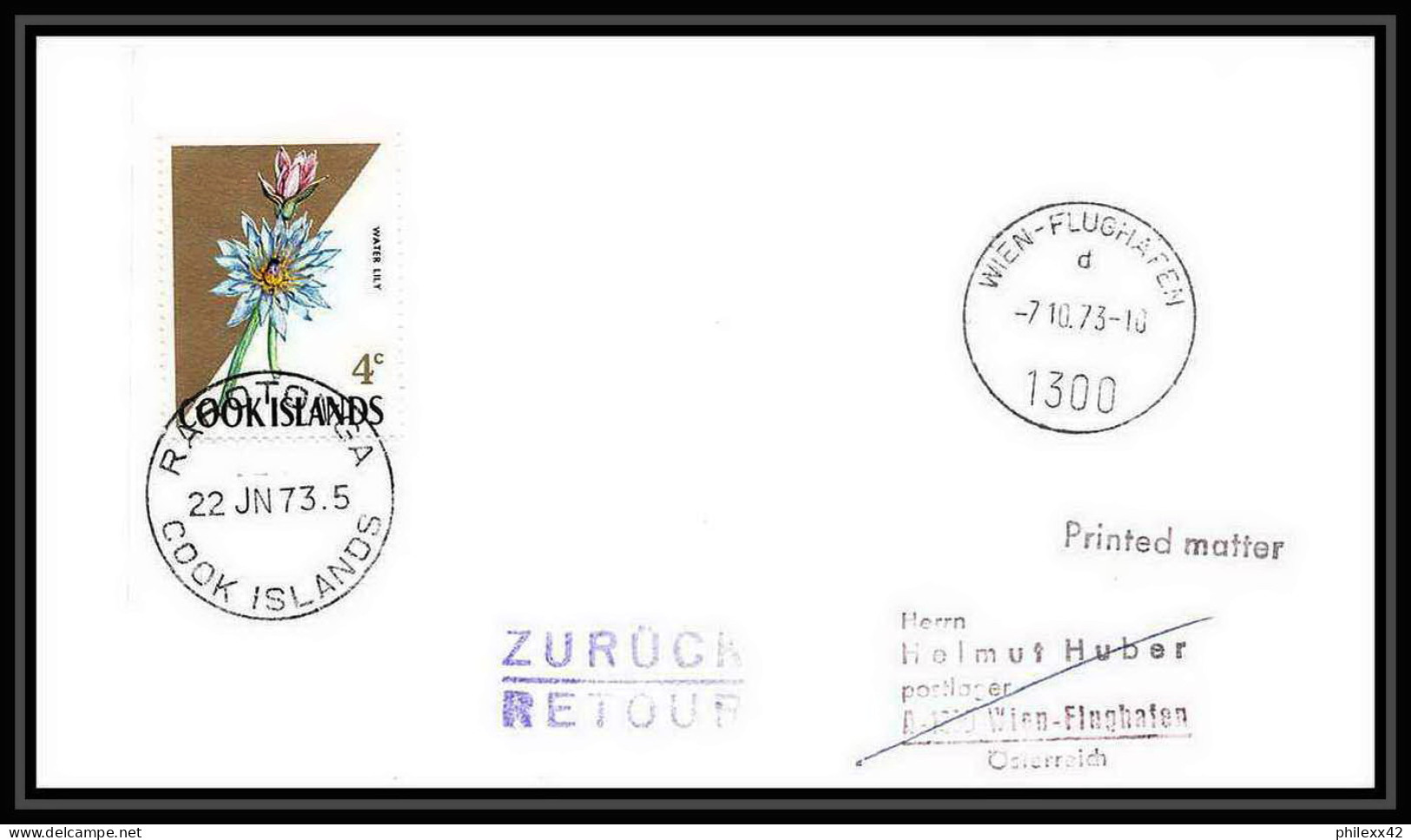 7073/ Espace (space Raumfahrt) Lettre (cover Briefe) 22/6/1973 Skylab Rarotonga Cook Islands - Oceania