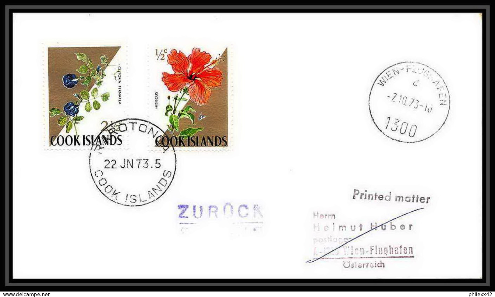 7074/ Espace (space Raumfahrt) Lettre (cover Briefe) 22/6/1973 Skylab Rarotonga Cook Islands - Oceania