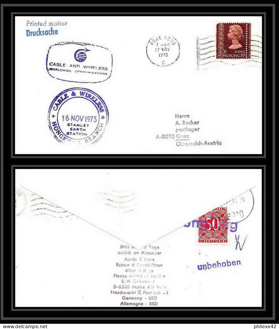 7079/ Espace (space) Cover 16/11/1973 Skylab 4 Cable And Wireless Hong Kong Branch Stanley Taxe Autriche (Austria) - Azië