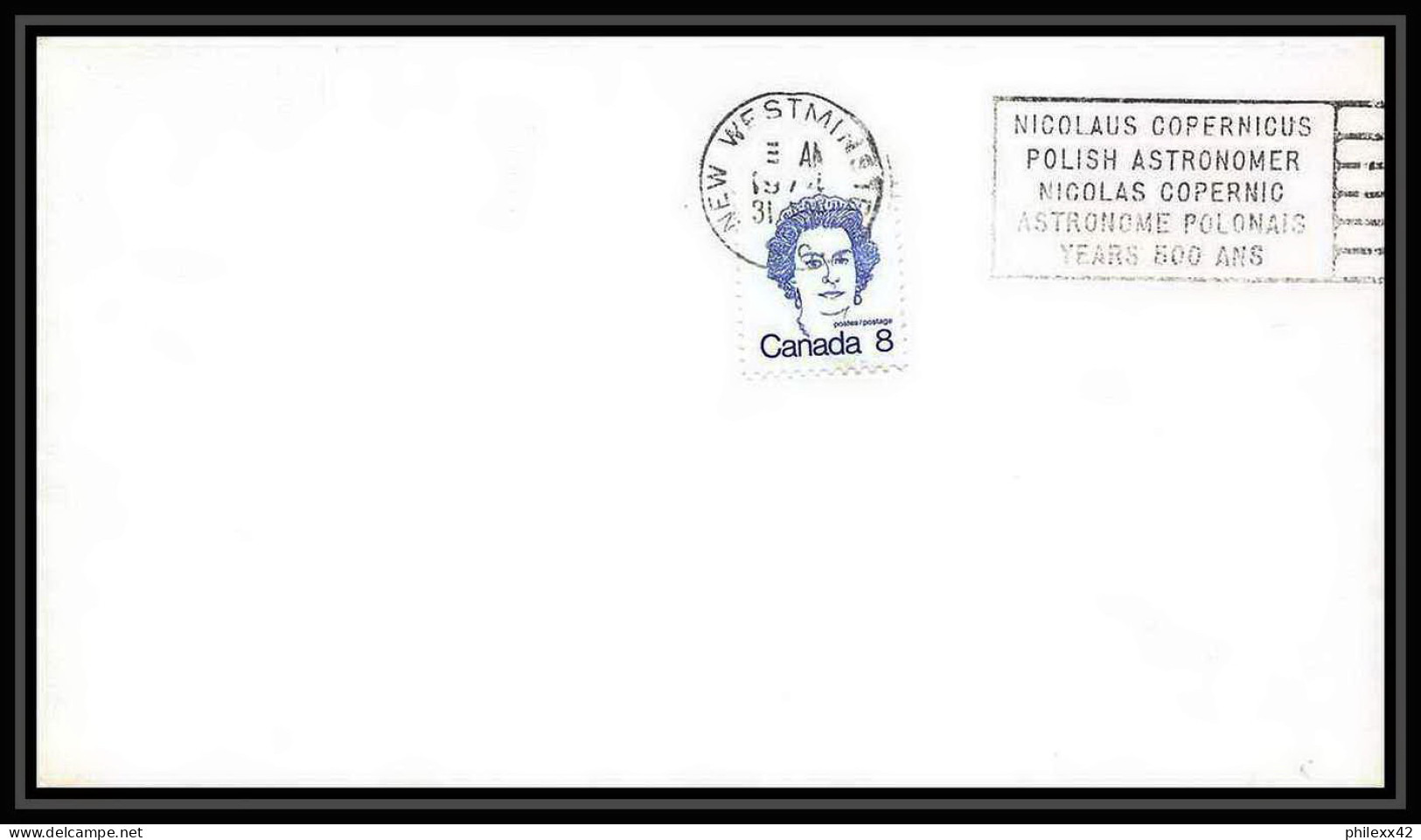 7291/ Espace (space Raumfahrt) Lettre (cover Briefe) 1974 Copernic Copernicus Kopernik Canada - America Del Nord