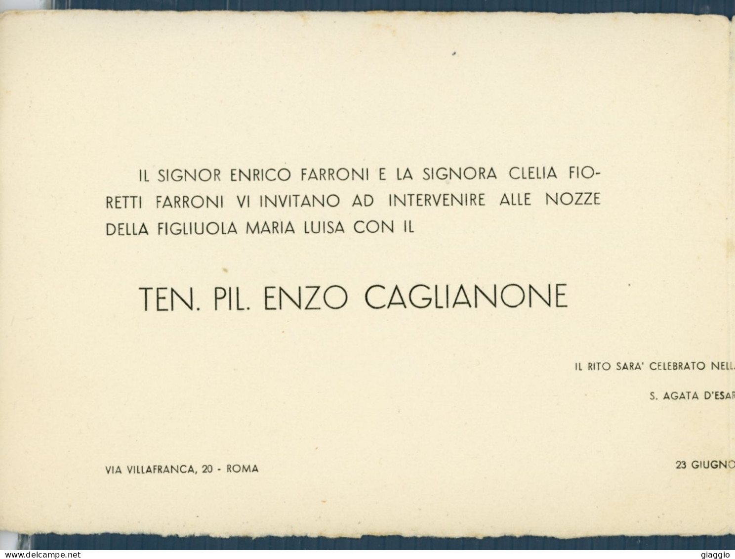 °°° Piego N. 5472 - Partecipazione Di Nozze °°° - Mariage