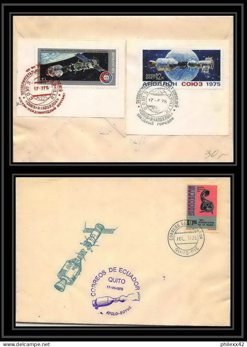 7651/ Espace (space Raumfahrt) Lettre (cover) 17/7/1975 APOLLO Soyuz (soyouz Sojus) Project Link Up Equateur (ecuador) - South America