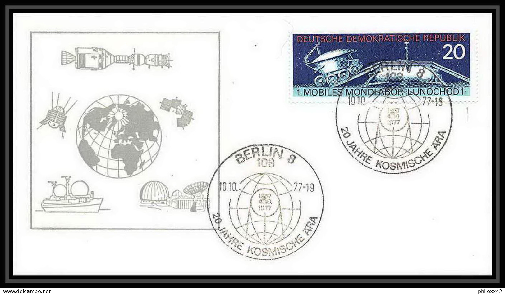 7877/ Espace (space Raumfahrt) Lettre (cover Briefe) 10/10/1977 Berlin Kosmische Area Allemagne (germany DDR) - Afrique