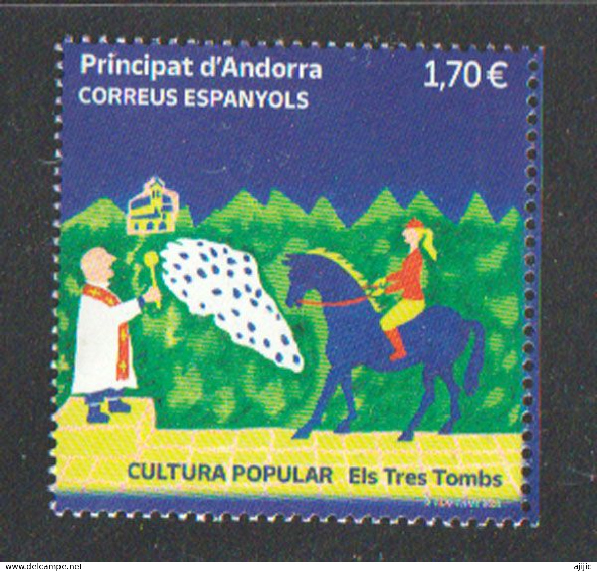 2024. Trois Tours à Escaldes,promenade à Cheval (tradition Paroissiale) Cultura Popular. Els Tres Tombs. Neuf ** - Unused Stamps