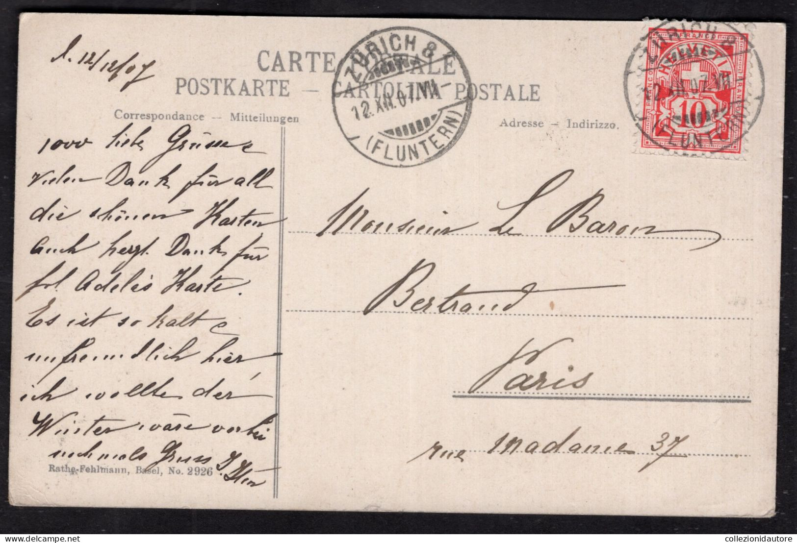 CHUR - CARTOLINA FP SPEDITA NEL 1907 - Chur