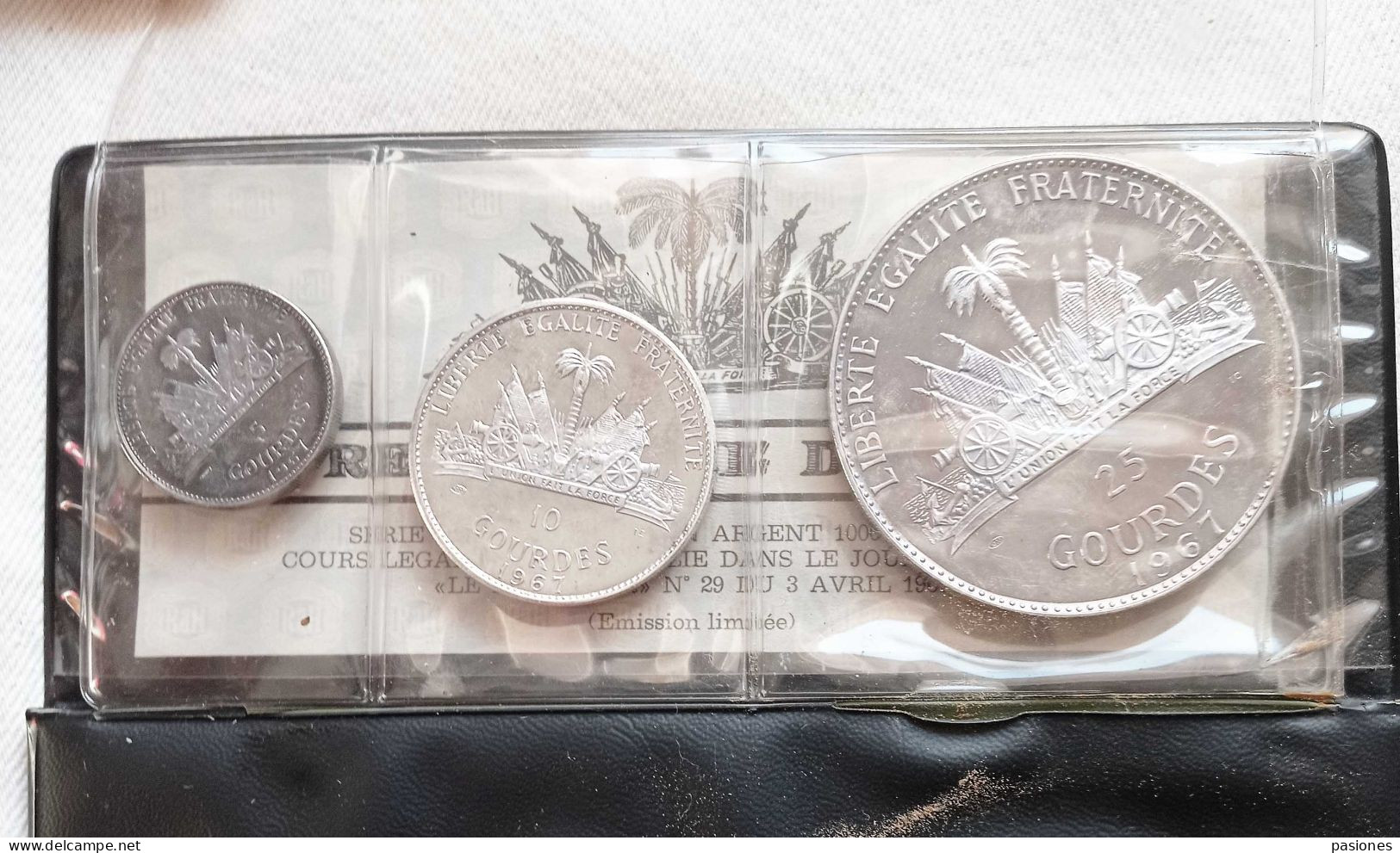 Haiti Serie 3 Monete In Argento 1000/1000 Anno 1967 - Haití