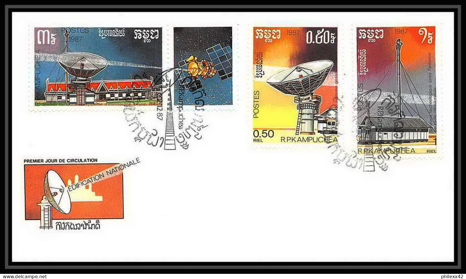 9460/ Espace (space Raumfahrt) Lettre (cover Briefe) 2/12/1987 Satellites Kampuchéa - Asie