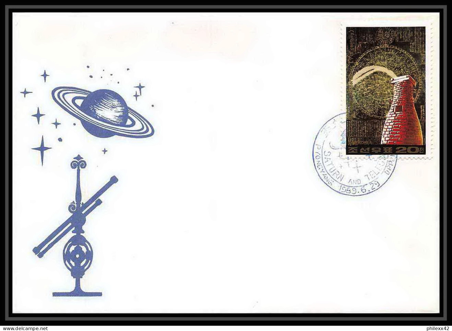 9759/ Espace (space) Lettre (cover) 29/6/1989 Planet Saturn Telescopes Corée (korea) - Azië