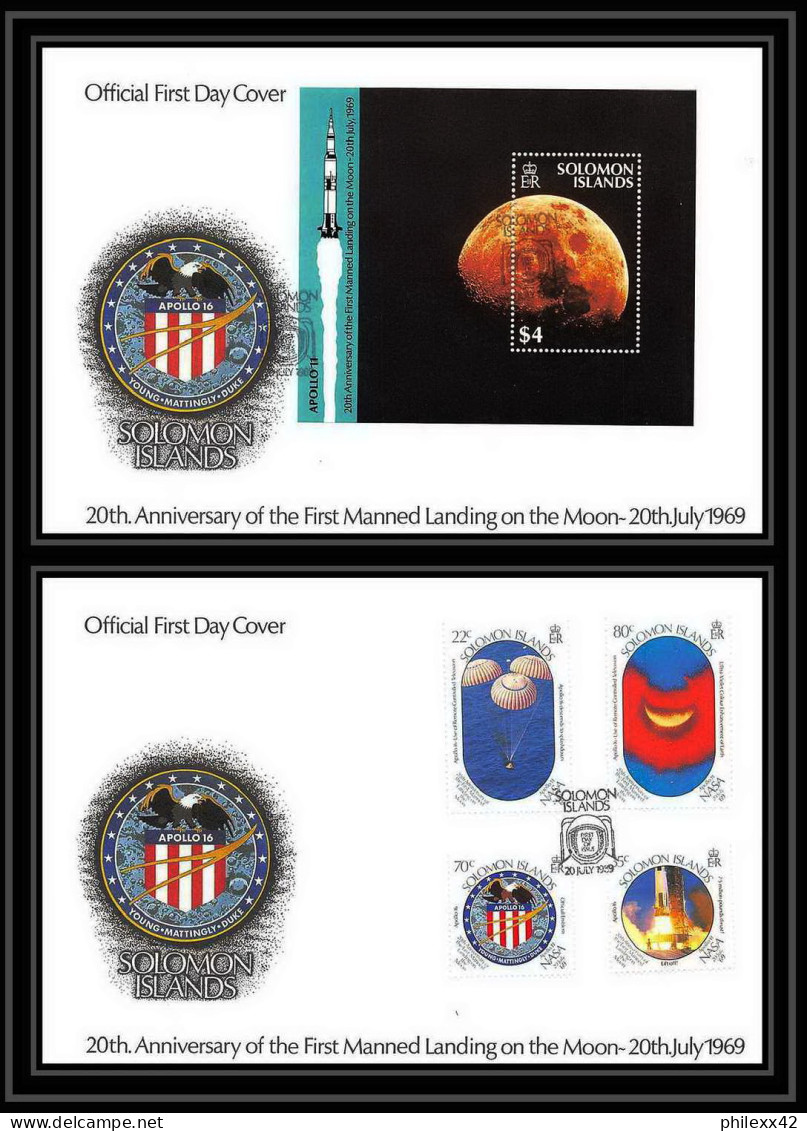 9760/ Espace (space Raumfahrt) Lettre (cover) 20/7/1989 Moon Landing Apollo 11 Mi Bl 27 Fdc Solomon Islands - Oceanía