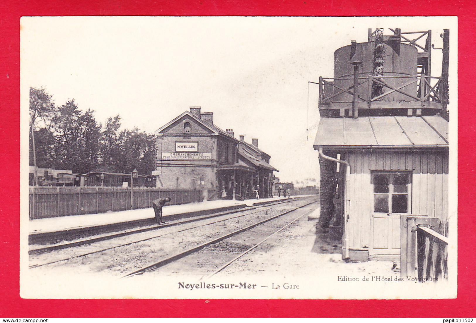 F-80-Noyelles Sur Mer-02A24  La Gare, Vue Sur Les Voies, Cpa  - Noyelles-sur-Mer