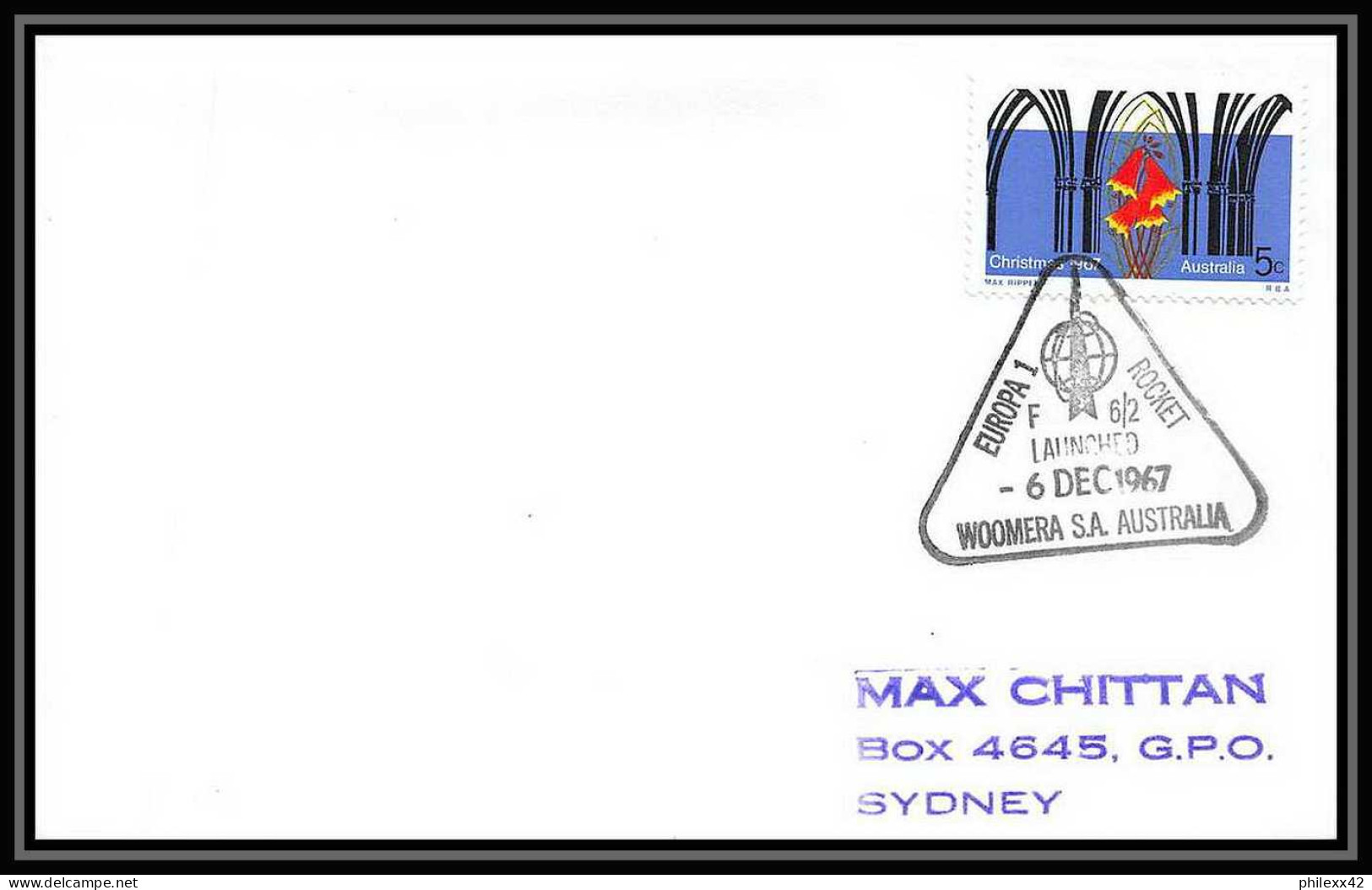 10900/ Espace (space Raumfahrt) Lettre (cover Briefe) 6/12/1967 Europa 1 Rocket Launched Woomera Australie (australia) - Ozeanien