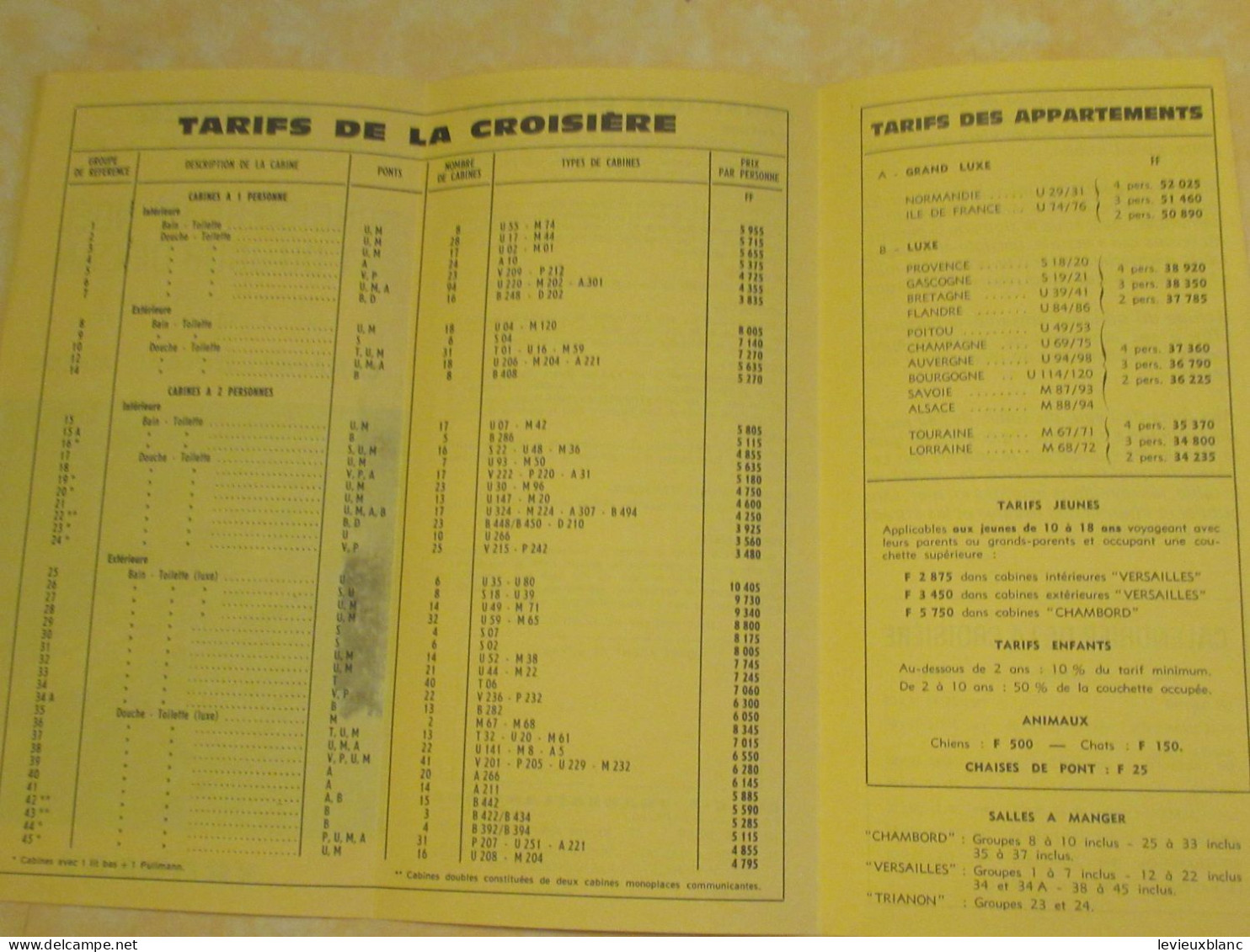 Marine/Transat/Croisière  Noël &  Jour De L'An/ Canaries-Sénégal-Maroc /Paquebot " FRANCE "/21 Déc 73 -2 Janv 74   DT174 - Toeristische Brochures