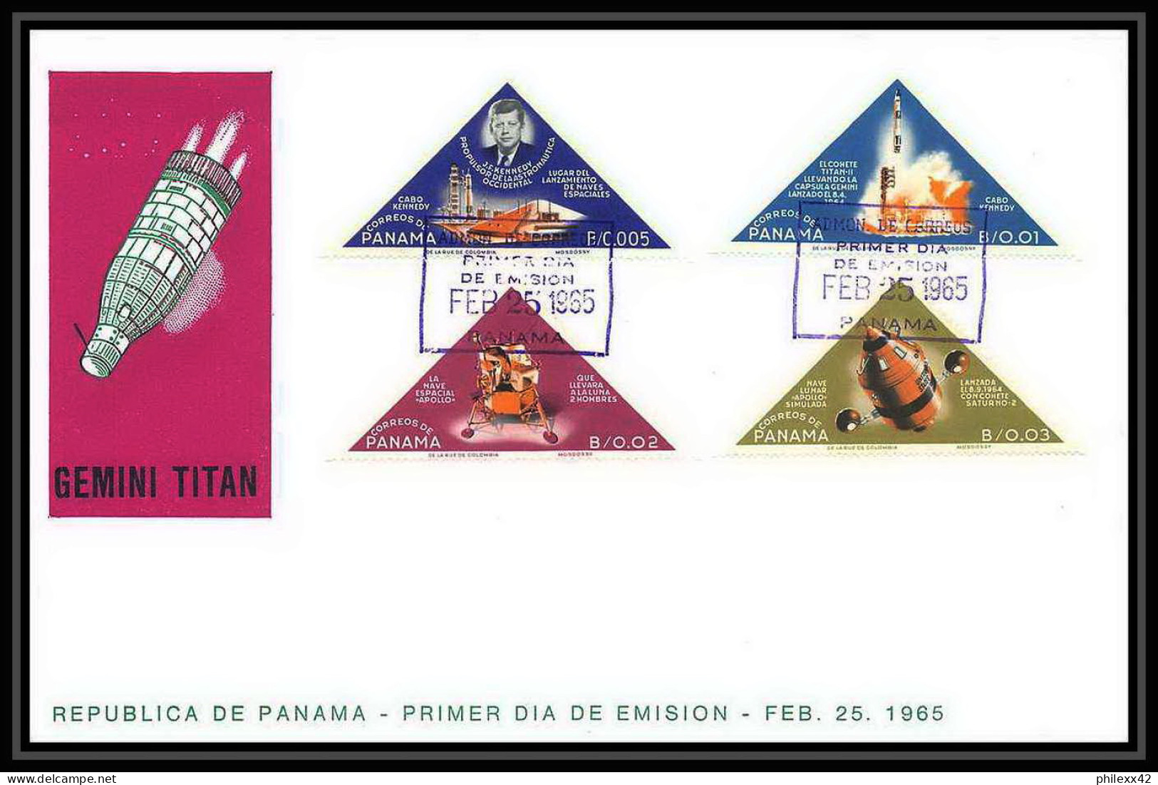 11401/ Espace (space Raumfahrt) Lettre (cover Briefe) Fdc Titan Panama 25/2/1965 - Zuid-Amerika
