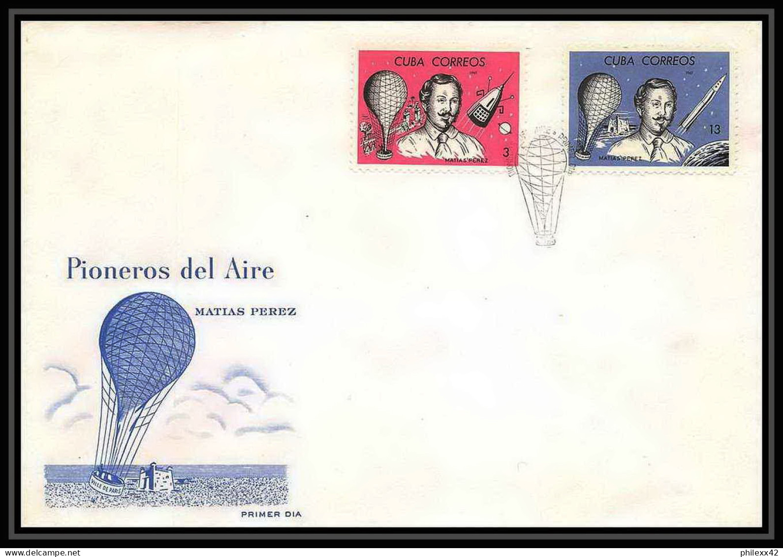 11424/ Espace (space Raumfahrt) Lettre (cover Briefe) Fdc Cuba Mathias Perez 1965 - South America
