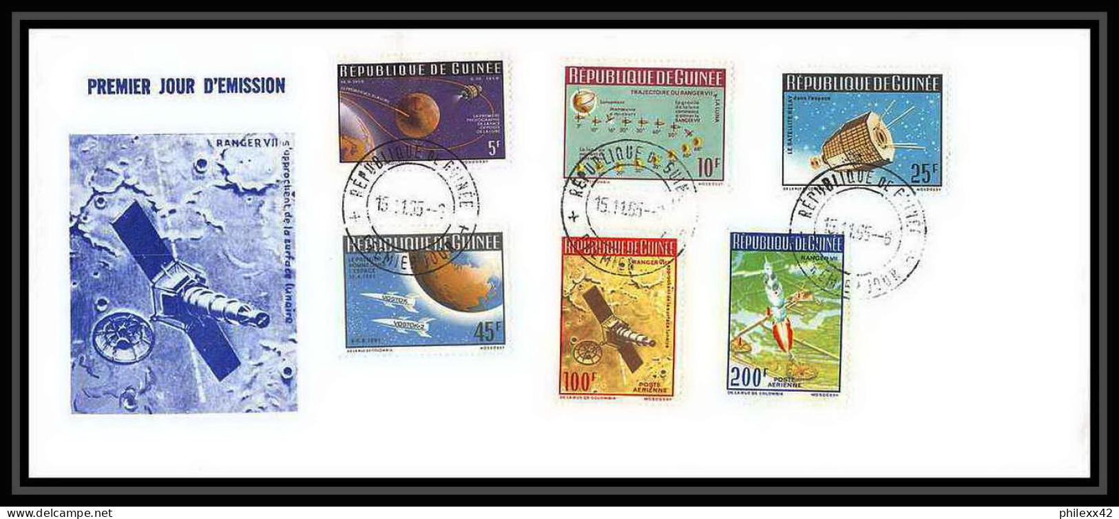 11446/ Espace (space Raumfahrt) Lettre (cover Briefe) Fdc Ranger 7 Loon Guinée (guinea) 15/11/1965 - Africa