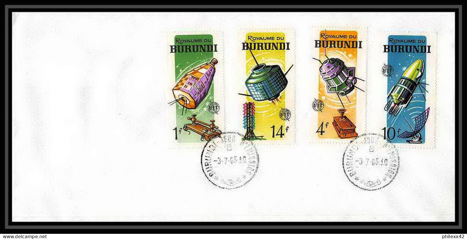11455/ Espace (space Raumfahrt) Lettre (cover Briefe) Fdc Uit Itu Communication Burundi 3/7/1965 - Afrika