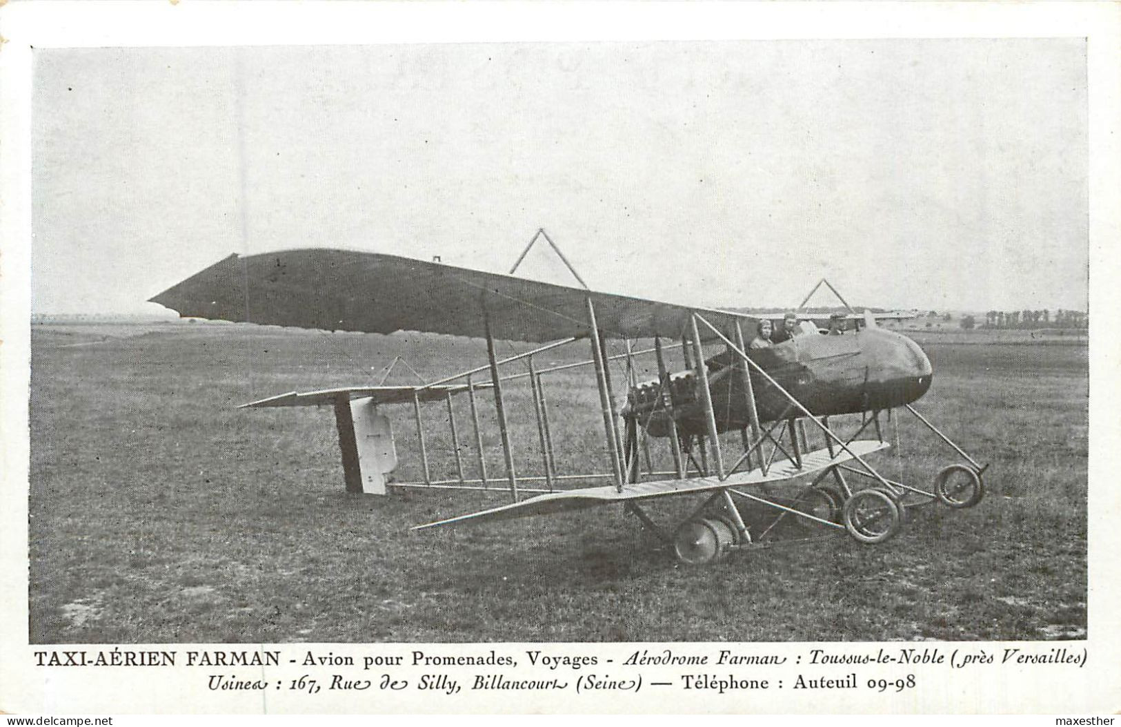 TOUSSUS LE NOBLE Taxi-aérien Farman Avion Pour Promenades - Toussus Le Noble