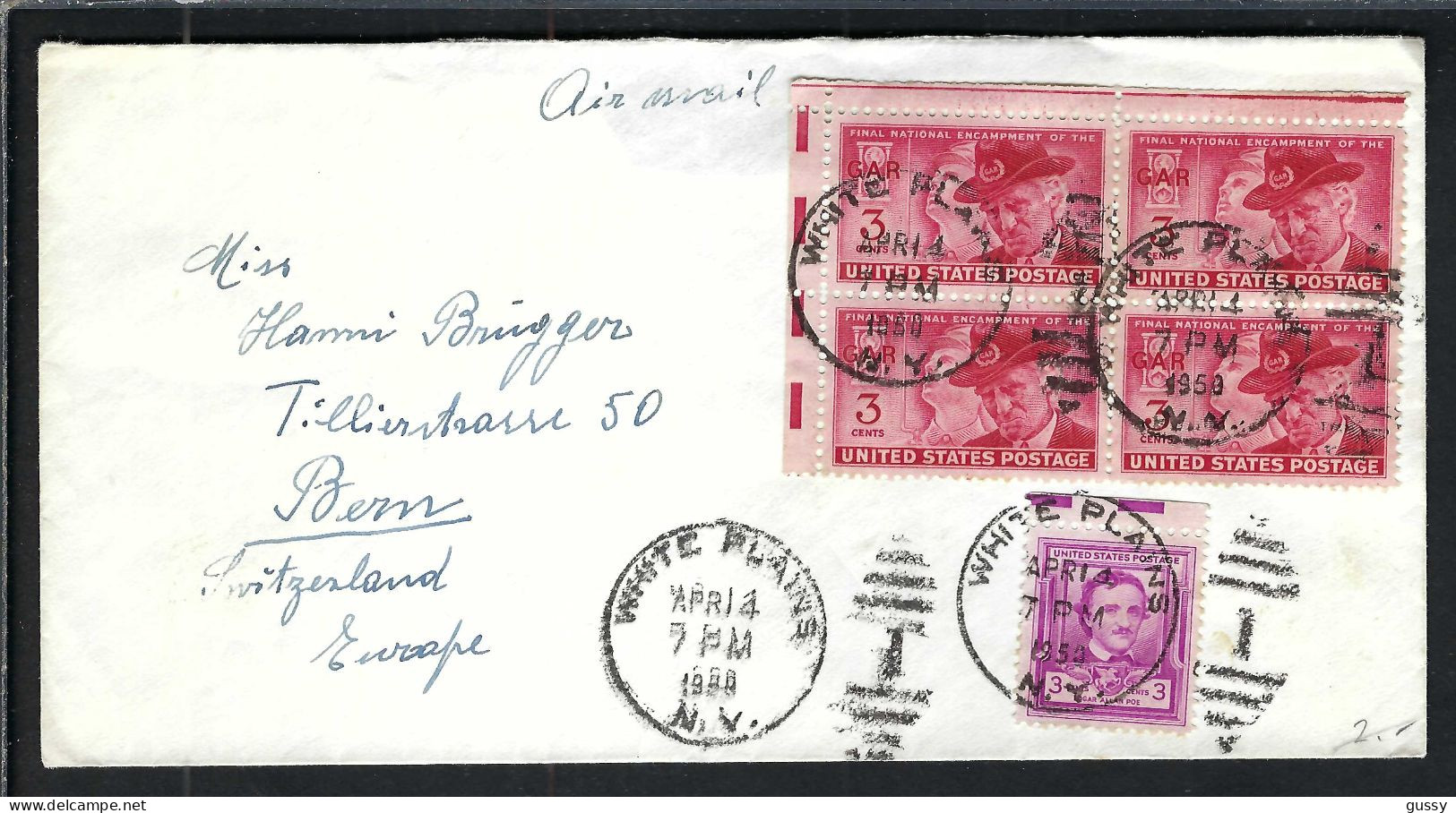 ETATS UNIS Ca.1958: LSC P.A. De White Plains (N.Y.) Pour Berne (Suisse) - Storia Postale